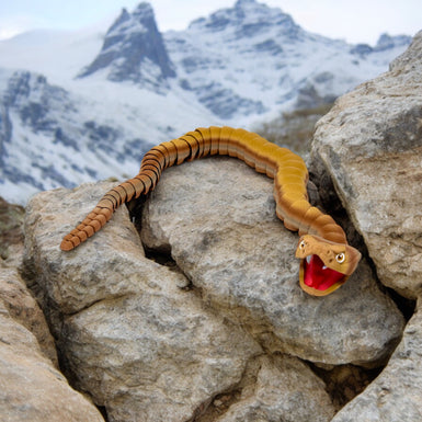 3D Printed Articulating Rattlesnake with Functional Rattle and Jaw