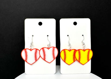 Home Run Heart Earrings