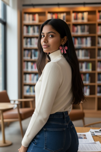 Bow pencil earrings