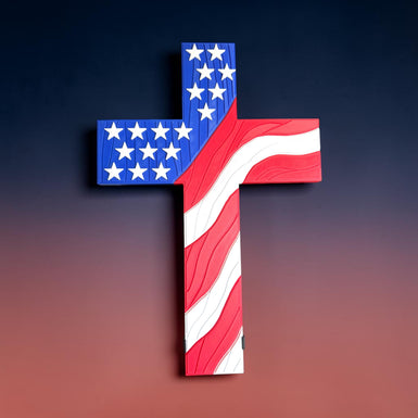 Patriotic Flag Cross