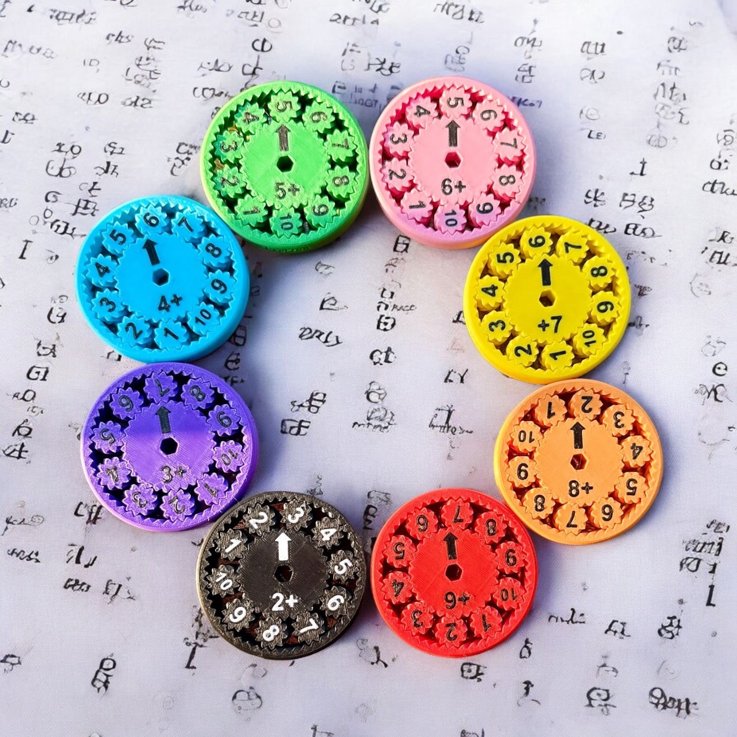 Math Gear Spinners Multiplication/division